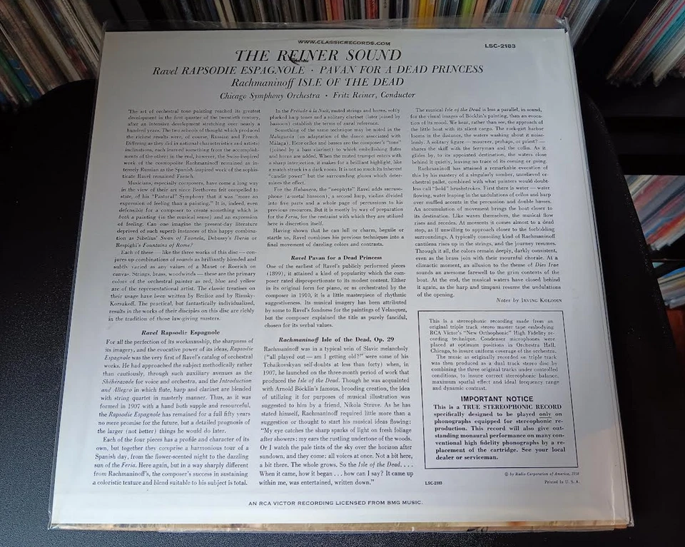 LSC-2183 The Reiner Sound 200g Clarity SV-P II Classic Records - Image 4 of 4