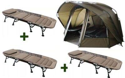 Karpfen Deal: Karpfenzelt 3,5 Man + 3 Karpfenliegen X-Pro Flat