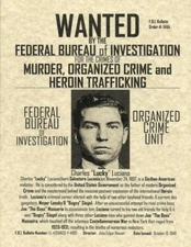 LUCKY LUCIANO 8X10 PHOTO MAFIA ORGANIZED CRIME MOBSTER MOB PICTURE WANTED POSTER