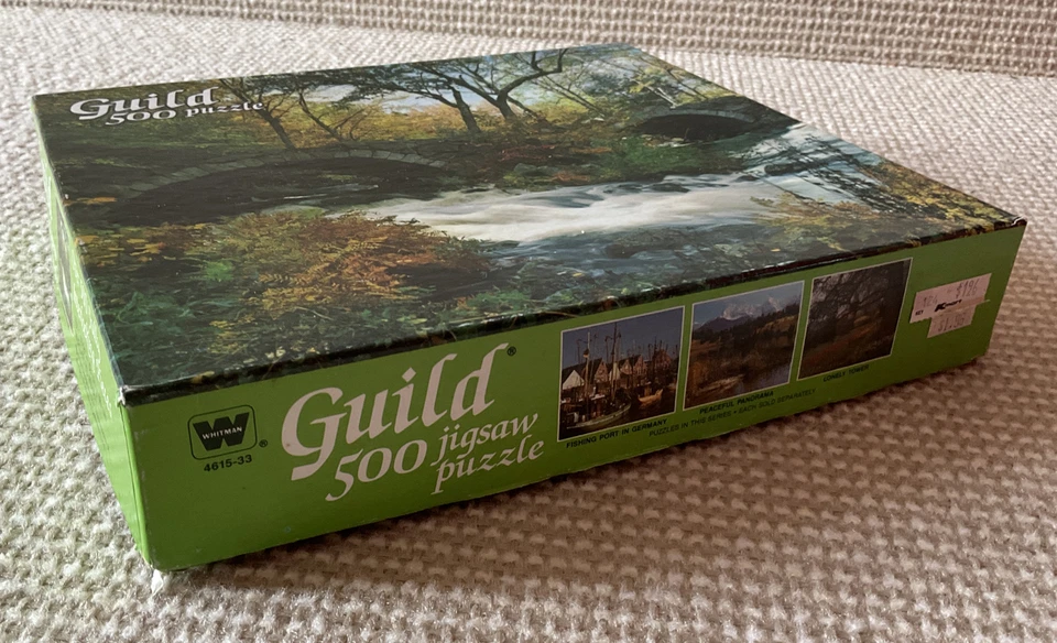 VTG Guild Puzzle “Rushing Waters” Stream Mill 500 Piece Puzzle Complete Retro - Image 4 of 4