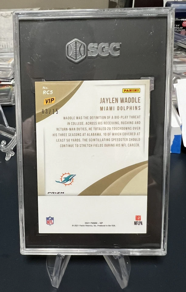 2021 PANINI VIP PRIZM JAYLEN WADDLE #RC5 2022 THE NATIONAL GOLD PACK 03/15! MOJO - Image 2 of 2