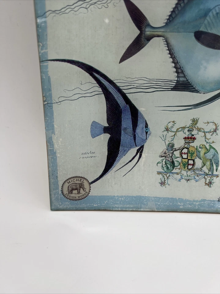 Bandeja de placa de decoupage de vidrio Michel Design Works_francés_pez tropical_10,5" Foto 2 de 4