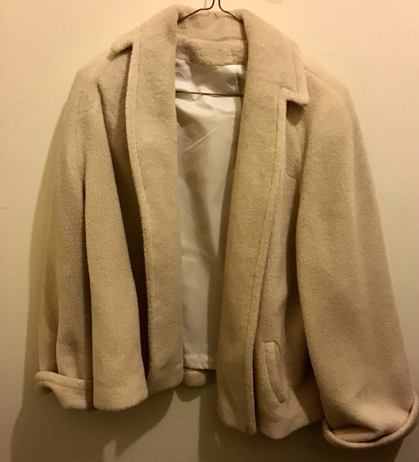 OFF WHITE Giacca donna pile vintage beige bianco sporco taglia S