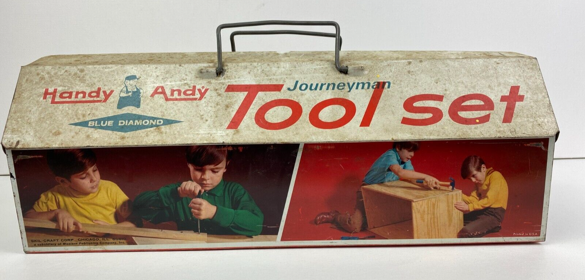 ラガディアン＆アンディ KITCHEN TOOL SET ホーロー5点まとめ売り VTG 1974 Handy Andy Tool Set - NO TOOLS - Metal Tool Box and