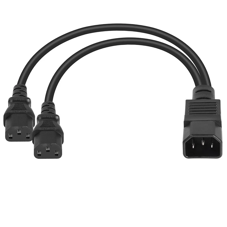 IEC 320 UPS Server Y Splitter C14 to 2 x C13 Power AC Conversion Extension Cable - Image 4 of 4