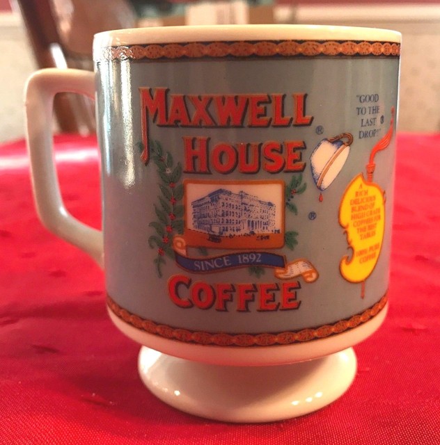 Vintage Set of 4 Maxwell House Coffee 6 oz Cup Mug Tea Bone China 1970
