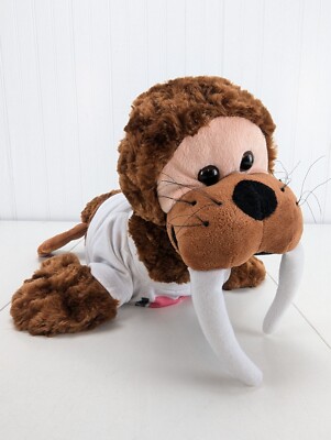 Bears2Go Brown Walrus Custom Plush 16'' Stuffed Animal in White Tuxedo Shirt