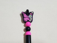 silicone beaded pen, writing pen, silicone focal bead pen, school supplies, p14
