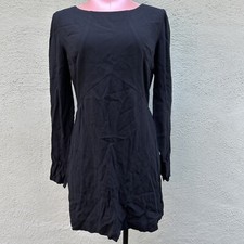 Dolce & Gabbanna Crepe Black Dress A-Line Long Sleeve Cocktail Conservative 44