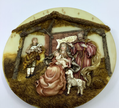 3D Nativity Scene Christmas Decorative Plate 8  Resin Home Decor