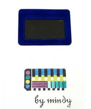 Planet Earth Blue Leather Thin Wallet  HP Mindy Contemp. Needlepoint Canvas SET