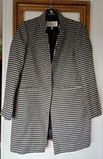 Asos Gianni Feraud Black & White Dogtooth Check Coat Size 12