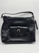 Coach Black Charlie Leather Hobo Shoulder Handbag Purse