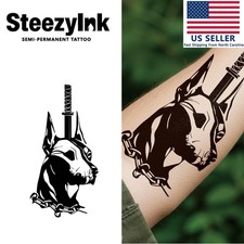 SteezyInk temporary tattoo Doberman's Blade last upto 2 weeks 4 x 7 inch