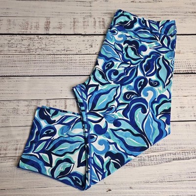 Coolibar Deep Water Swim Capris Pants 2XL Blue Polyester Beach Sun Protection