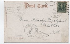 1906 Whittier NH doane cancel on postcard Lakeport NH [7010.193]