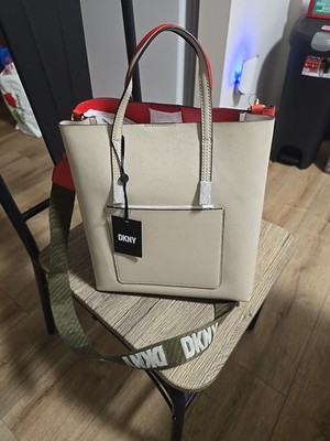 DKNY Women's Tote Bag New York City Landmark Red/Beige