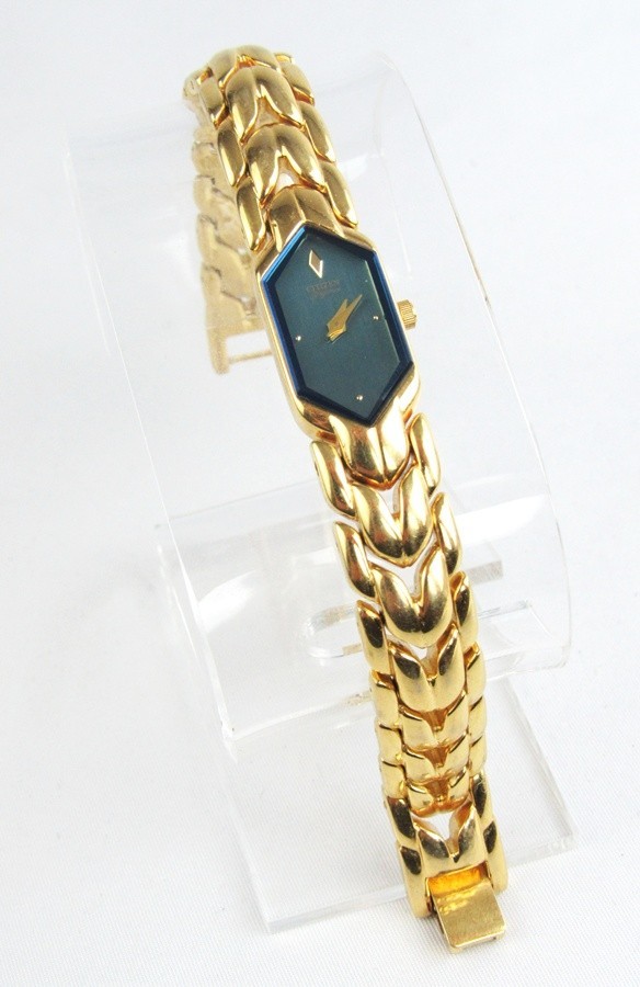 Watch Metal 5421-HO7537 Women's Vintage Citizen Gold Parts Face Blue For - vintagewatches.pk