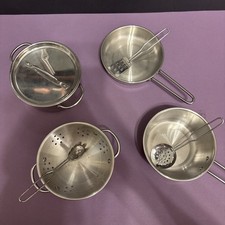 Melissa And Doug Toy Pots And Pans Stainless Steel Cookware Set Of 8