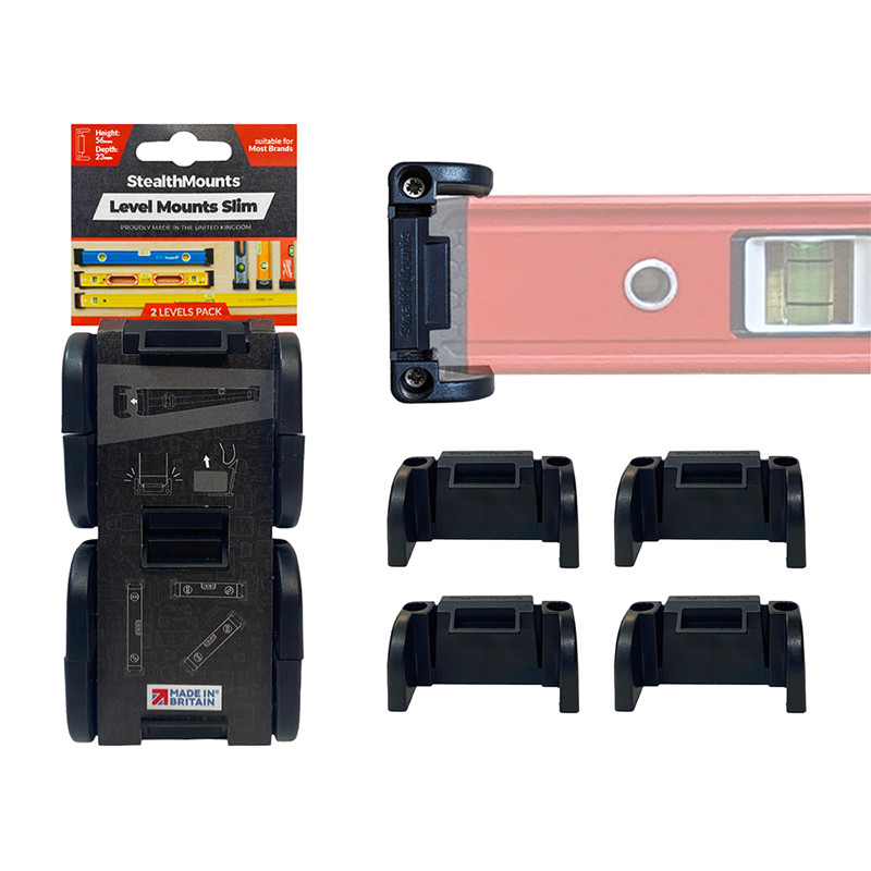 StealthMounts Level Mounts Slim for Spirit Levels - Black