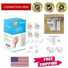 Magnetic Baby Proofing Locks - 4 Pack with Key, Ideal for Cabinets Drawers