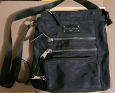 Adrienne Vittadini Studio handbag, Black Nylon Crossbody