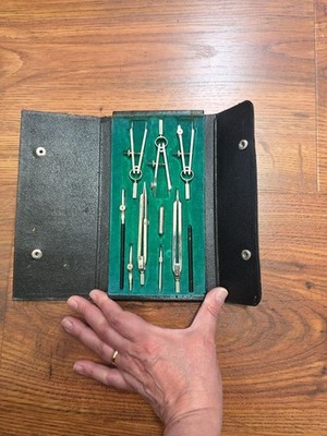 Vintage German Engineering Drafting Tool Set #609-Precision Compass Kit