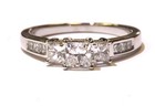 Lab Grown 14k white gold 1.16ct 3 stone princess diamond engagement ring 3.5g 7 — photo 1