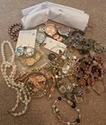 1 LB 13 OZ. LOT Of New & Used Costume Jewelry Vintage to Modern / 3 Watches