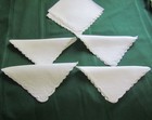 RARE MADEIRA  LINEN (7)  NAPKINS WITH SHAMROCK APPLIED ON ORGANDY SCALLOPED EDGE — photo 6