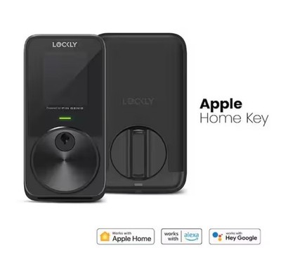 Lockly Pin Genie Pro Matte Black Deadbolt Wi-FI Smart Lock Apple Fingerprint