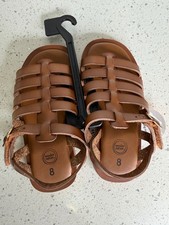 Wonder Nation Girls Brown Fisherman Strappy Buckle Ankle Strap Sandals 8
