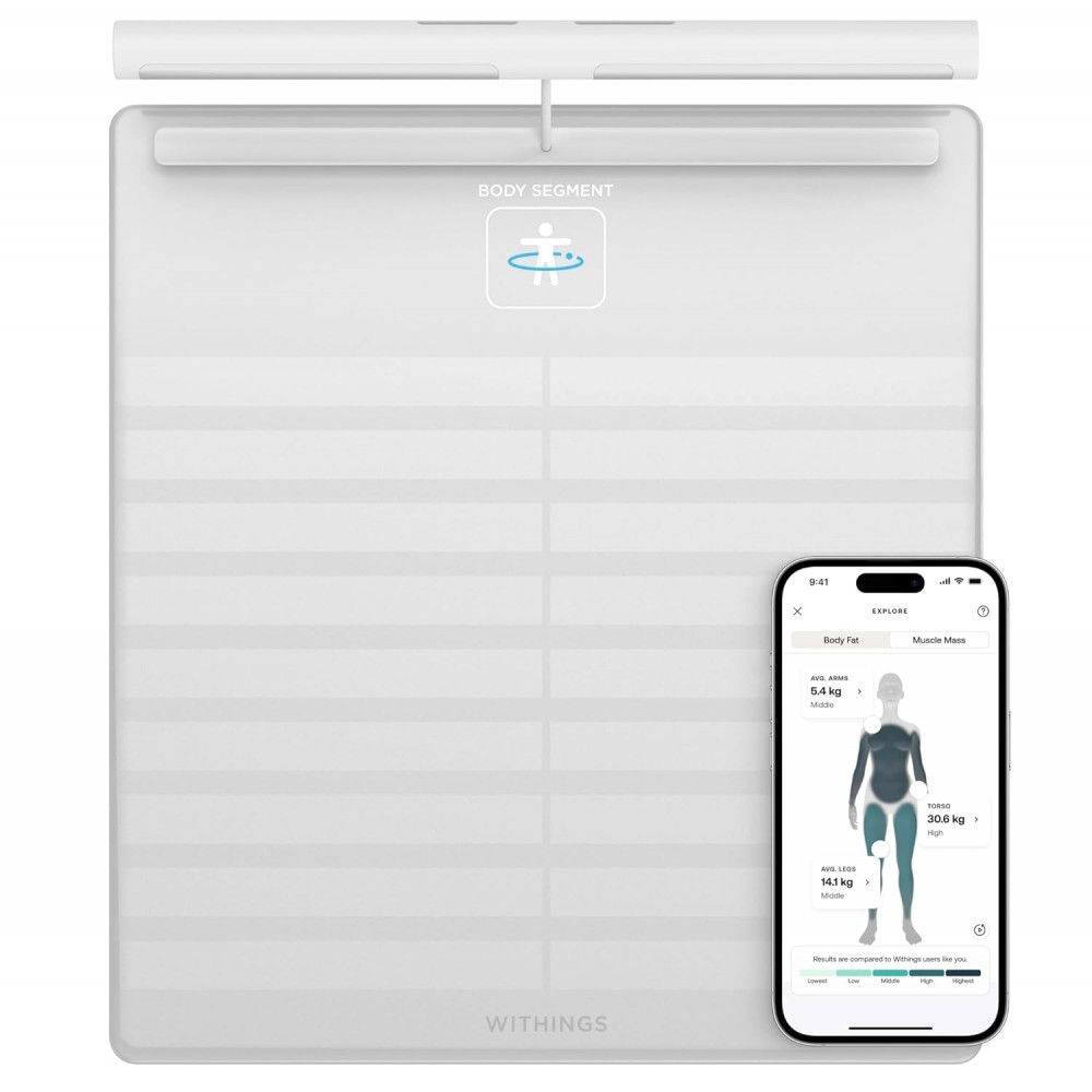 Withings Body Scan - Personenwaage - Farbdisplay - WLAN-Waage - Analyse - white