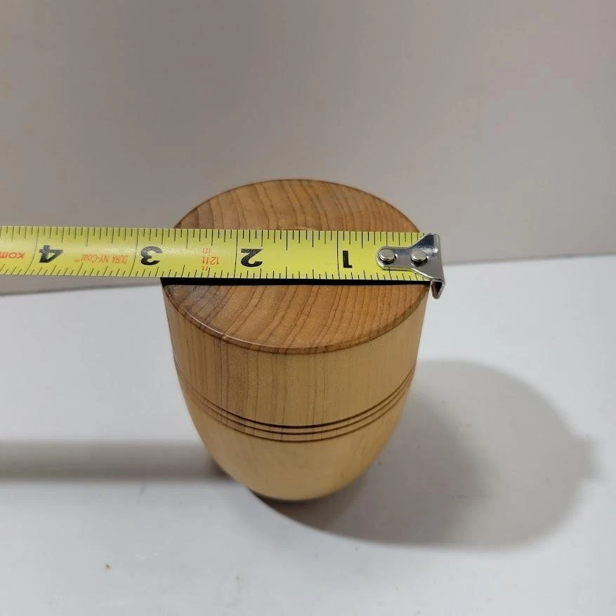 Vintage Dick Carlson Signed Hand Turned Juniper Lidded Wood Trinket Box 2002 #43 - Image 4 of 4