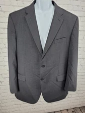 Jos A Bank Grey Wool Traditional Fit 2 Button Vented Blazer Sport Coat Size 44L