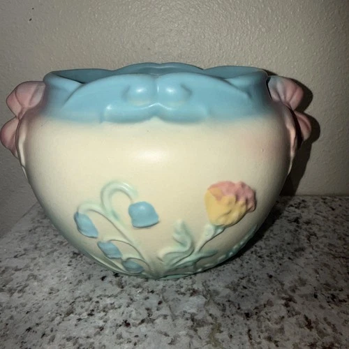 Vintage HULL ART POTTERY Bowknot Jardiniere B-18-5 3/4"