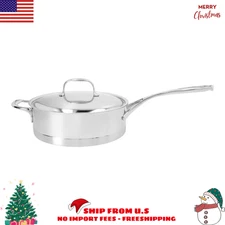 Demeyere Atlantis 3 qt Sauté Pan With Helper Handle And Lid, 18/10 Stainless Ste