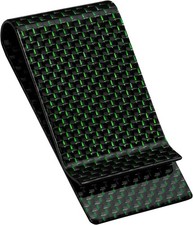 SERMAN-BRANDS Carbon Fiber Money Clip Wallet Credit Card Cash Holder Green