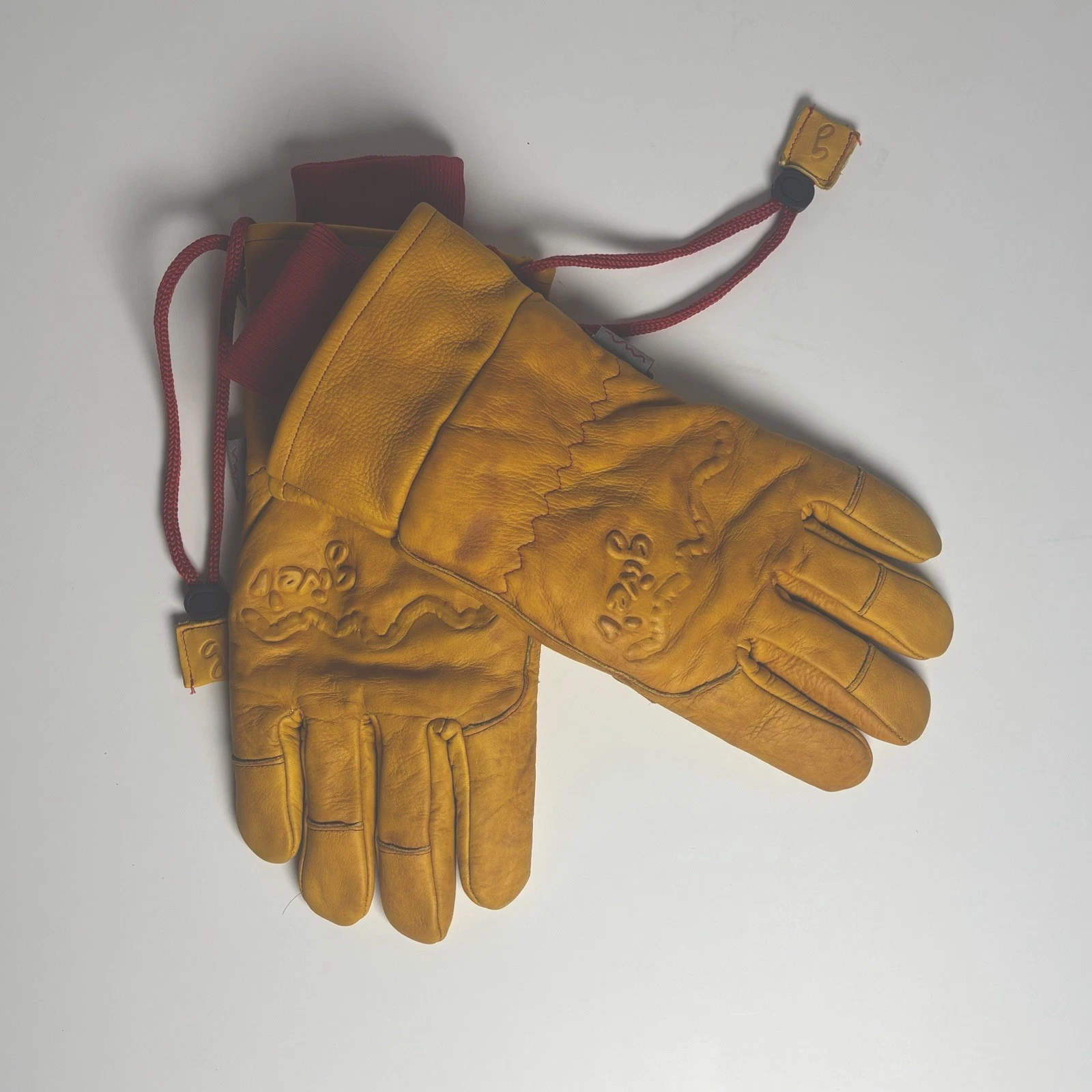 Give'r 4-Season Waterproof Leather Gloves - XXL (2XL) - Yellow NWOT Custom SMS