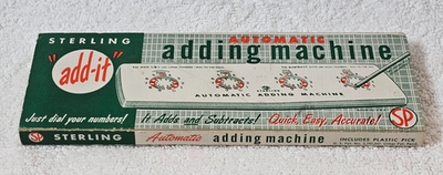#ad #ad VTG Sterling No. 565 Add It Dial A Matic Adding Machine w Box Stylus Working USA $22.87