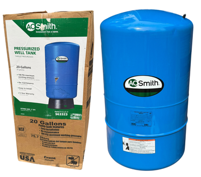 #ad A.O. Smith 20 Gallon Vertical Well Pressure Tank 963323 Max 100 PSI Pressure $169.99