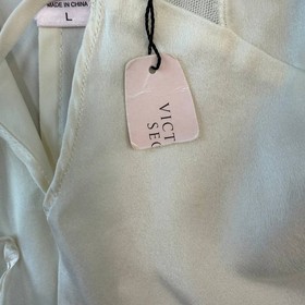 Vintage Victoria&rsquo;s Secret Lace Teddy Bodysuit Cream Spaghetti Strap Size L