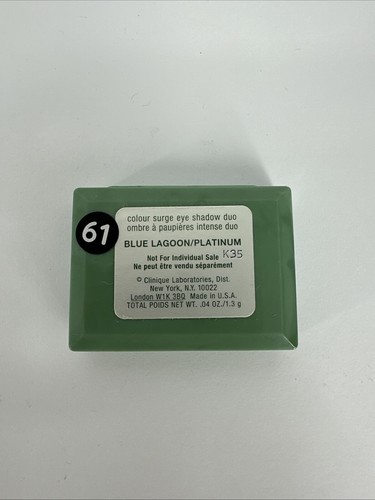 SUPER RARE Clinique Colour Surge Eye Shadow Duo Eyeshadow BLUE LAGOON/PLATINUM - Picture 3 of 4
