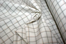 NATIVE SQUARES, White Creme Cotton Fabric, Mid Weight, LUXE Twill, By the Metre