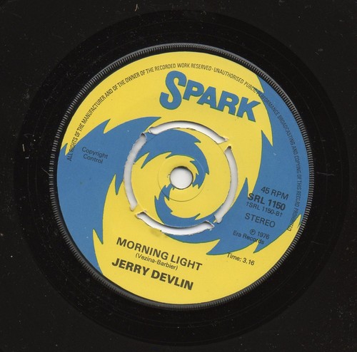 JERRY DEVLIN - RUNNING AWAY / MORNING LIGHT. (UK, 1976, SPARK, SRL 1150) - Picture 2 of 2
