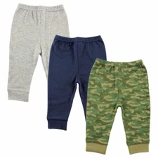 Luvable Friends Baby Tapered Ankle Pants, 3-Pack, Camo