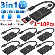 3in1 USB 3.0 Type C To SD/TF Card Reader Adapter Hub For Computer Cellphone Lot