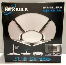 Bell+Howell Hex Bulb 6 Panel Bulb Adjustable Light 3500 Lumens Soft Light - NIB