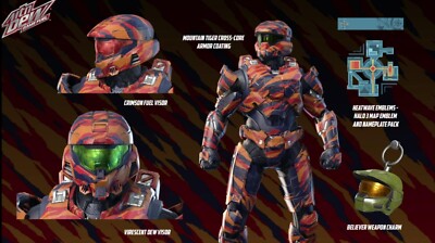 Halo Infinite ALL Limited Edition Mountain Dew  Cosmetic Codes Same Day Delivery
