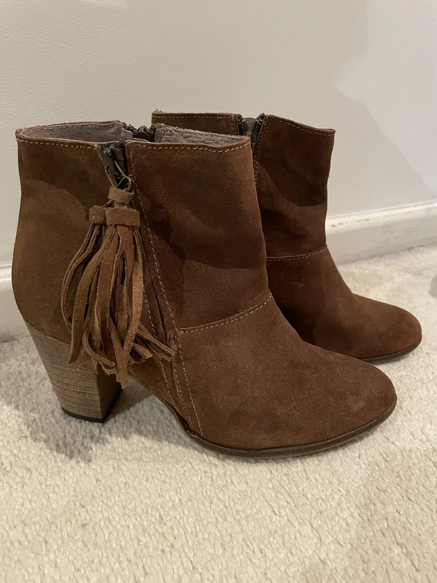 Brown Heeled Boots Bought In Spain Local Store Suede With Protector Applied
